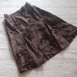 COLDWATER CREEK TWEED AND VELVET TULIP SKIRT